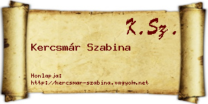 Kercsmár Szabina névjegykártya