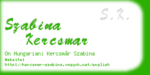 szabina kercsmar business card